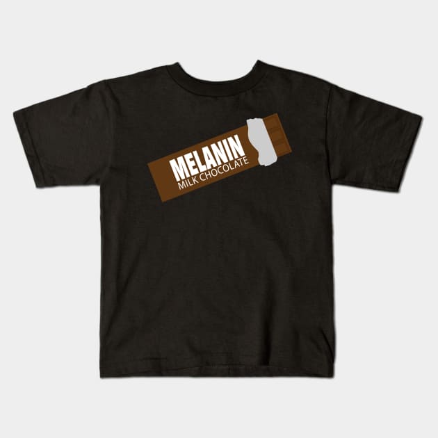 Melanin Milk Chocolate Candy Bar Kids T-Shirt by blackartmattersshop